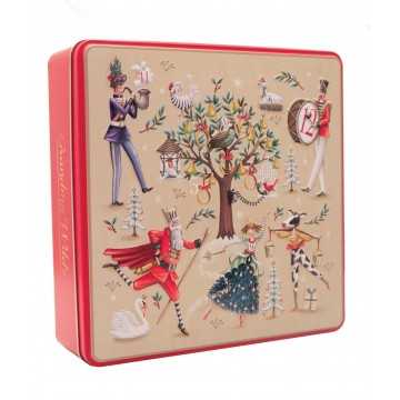 Embossed 12 Days of Christmas Tin 400g 6bl