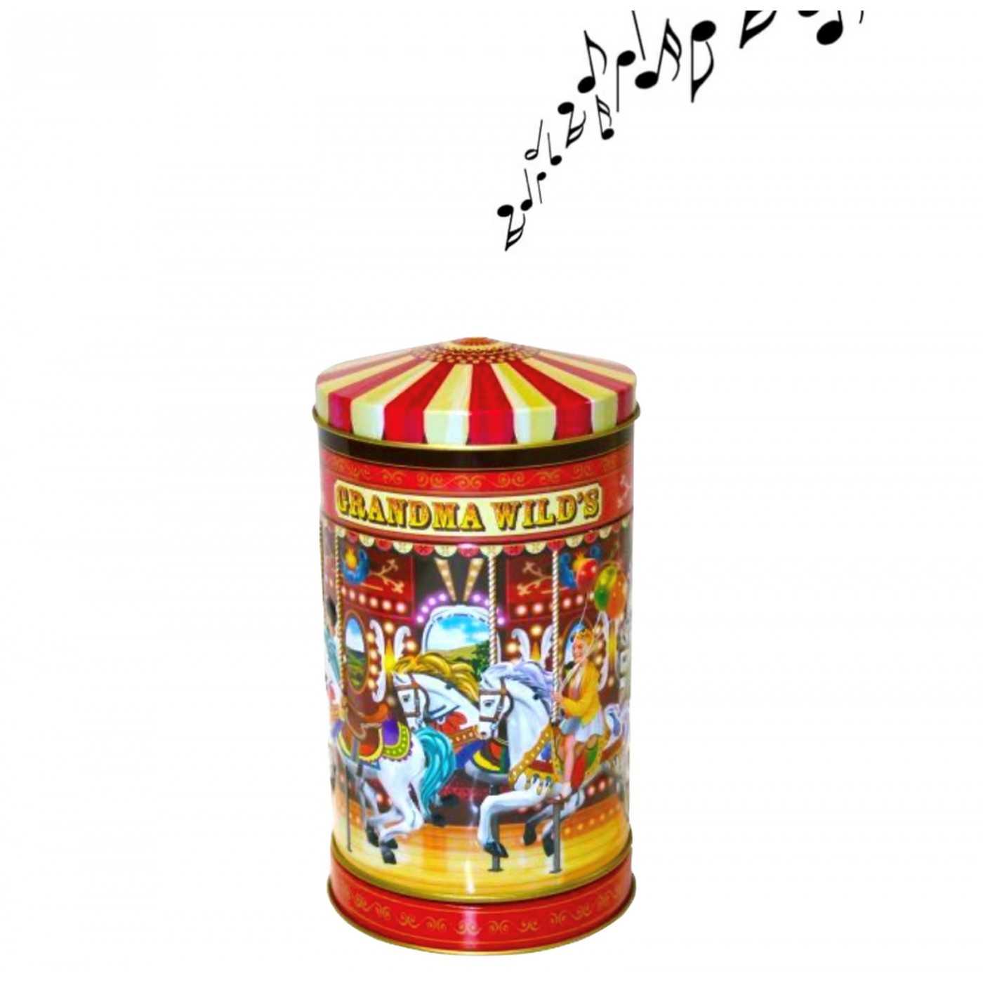 Small Embossed Nostalgic Carousel Tin 150g 6st afbeelding | Lambertz & Visser 