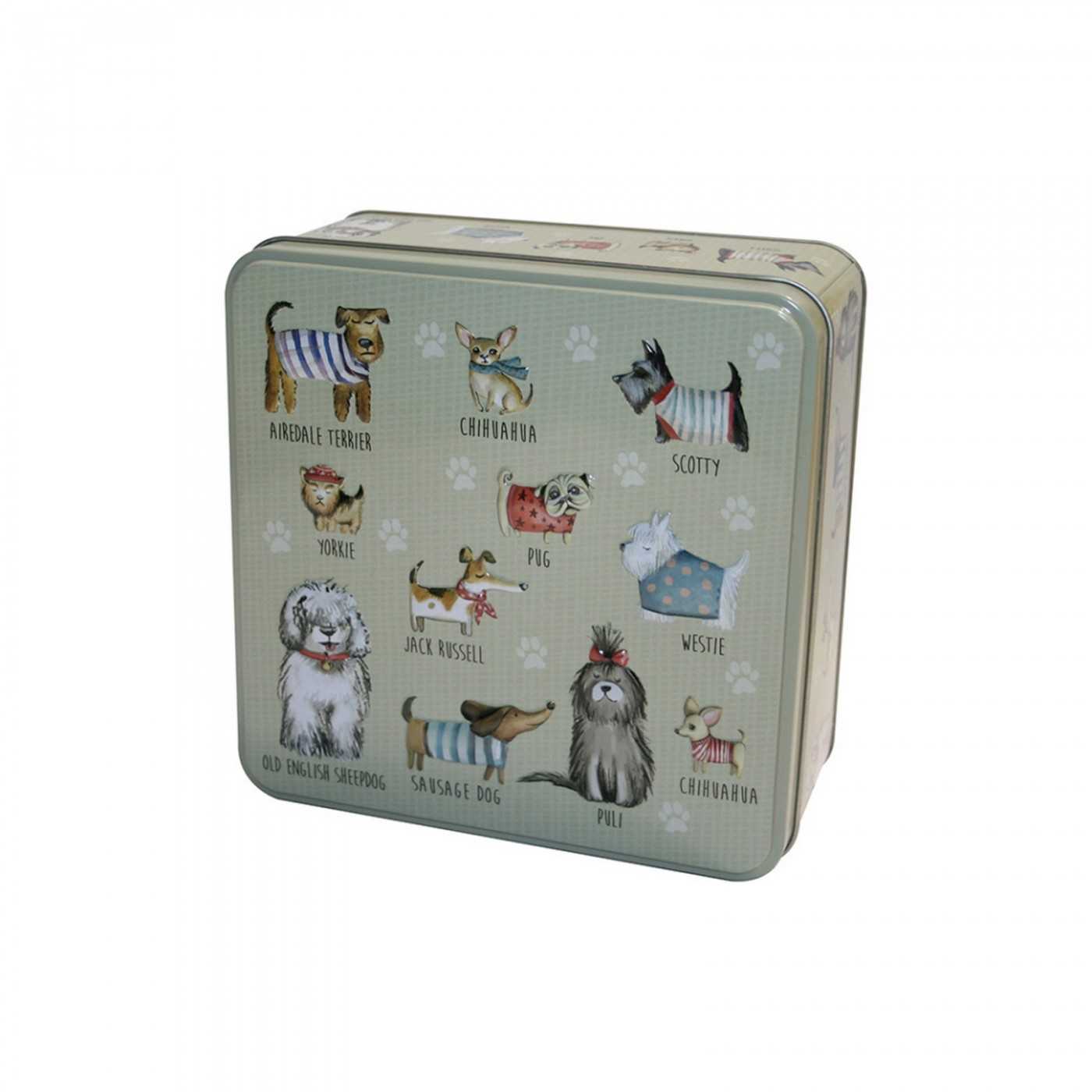 Tijdelijk niet leverbaar Embossed Dog in Jumpers Tin 160g 6st afbeelding | Lambertz & Visser 