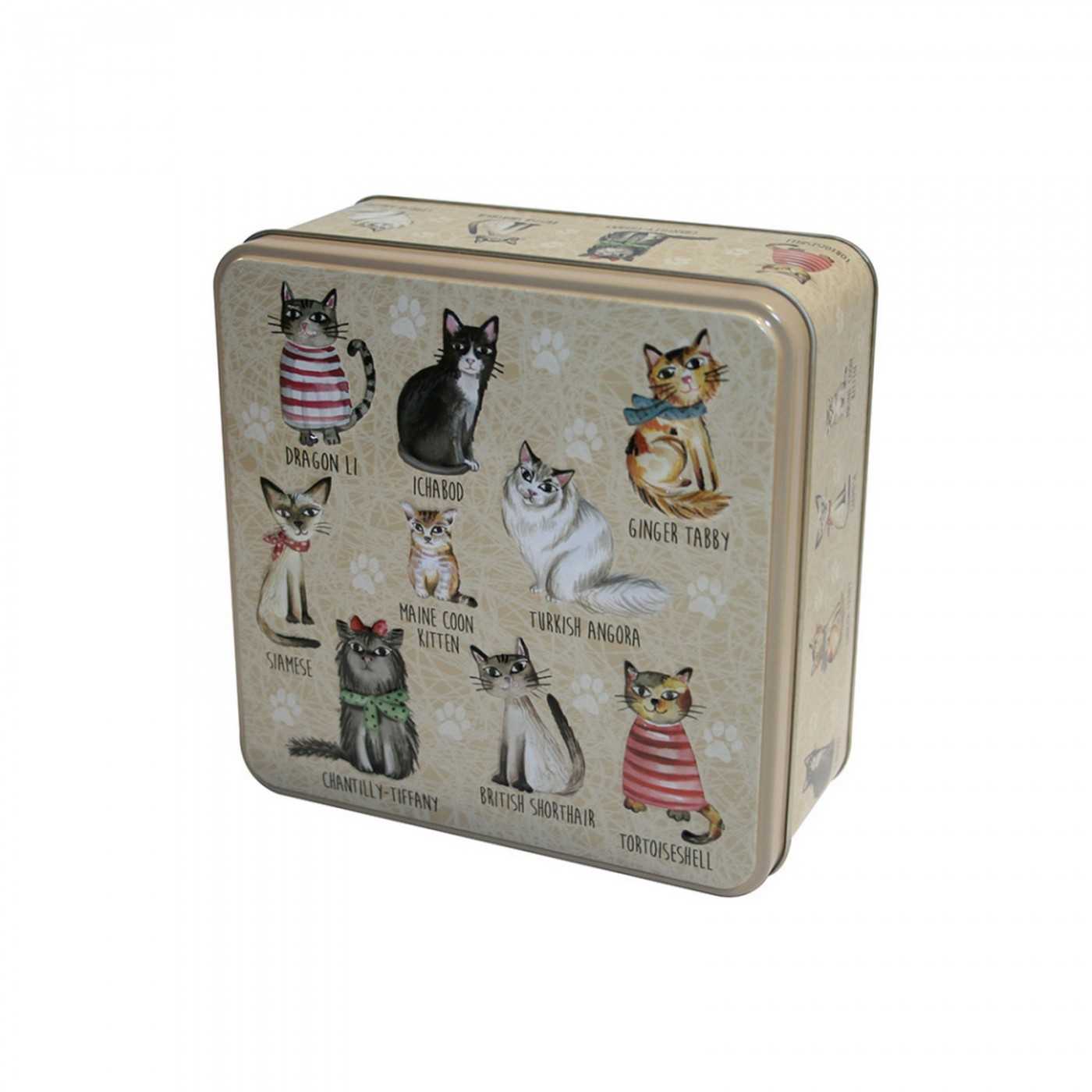 Tijdelijk niet leverbaar Embossed Cats in Jumpers Tin 160g 6st afbeelding | Lambertz & Visser 