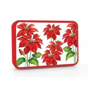 Embossed Poinsettia Biscuit Tin 150g 6bl