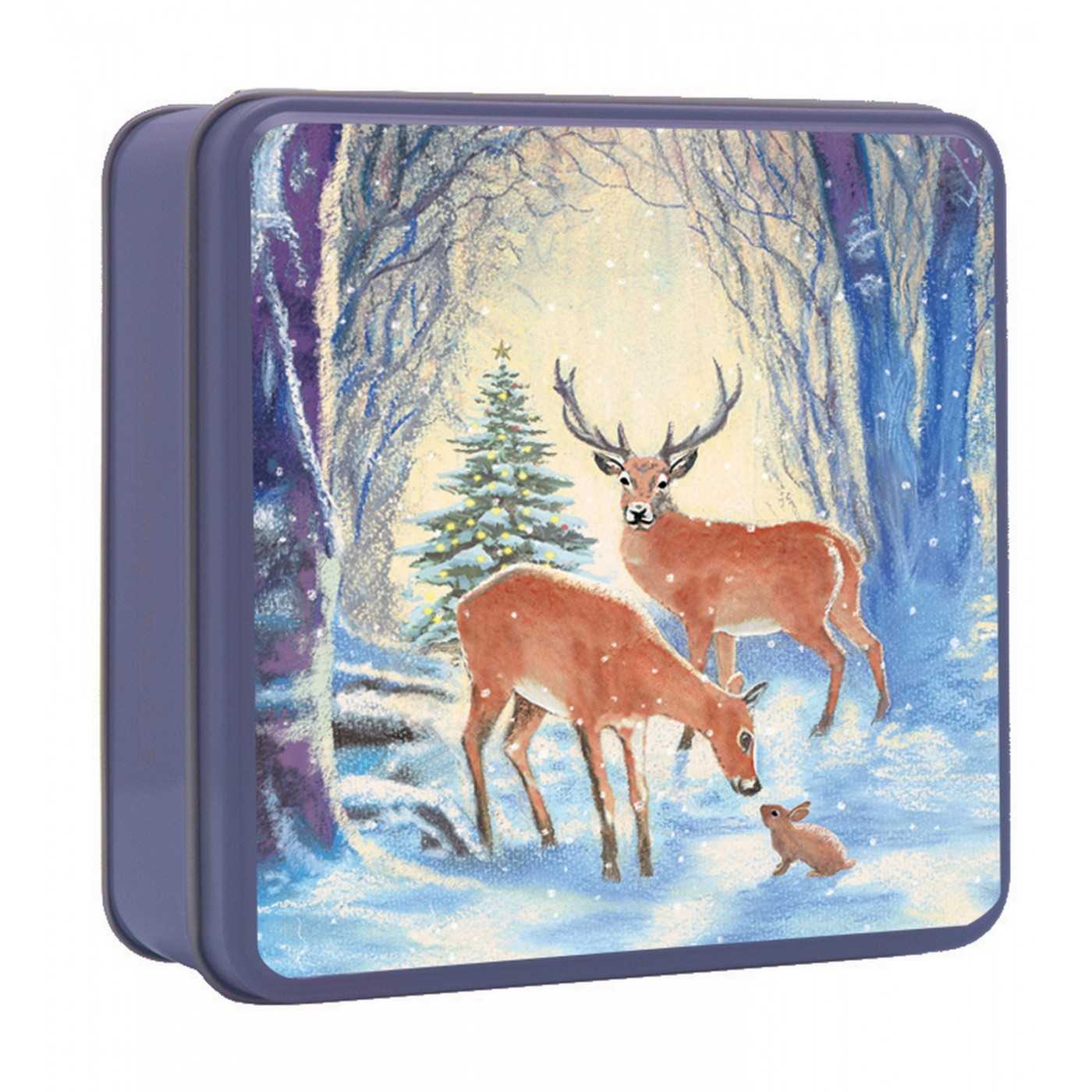Embossed Winter Deer Tin 160g 6bl NIEUW