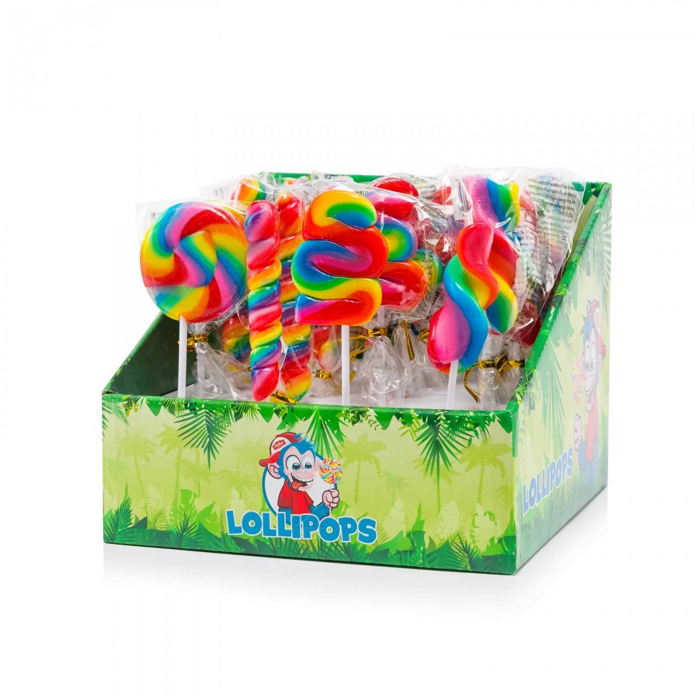 Mini-Lollipops Assorti Regenboog 17g 24st