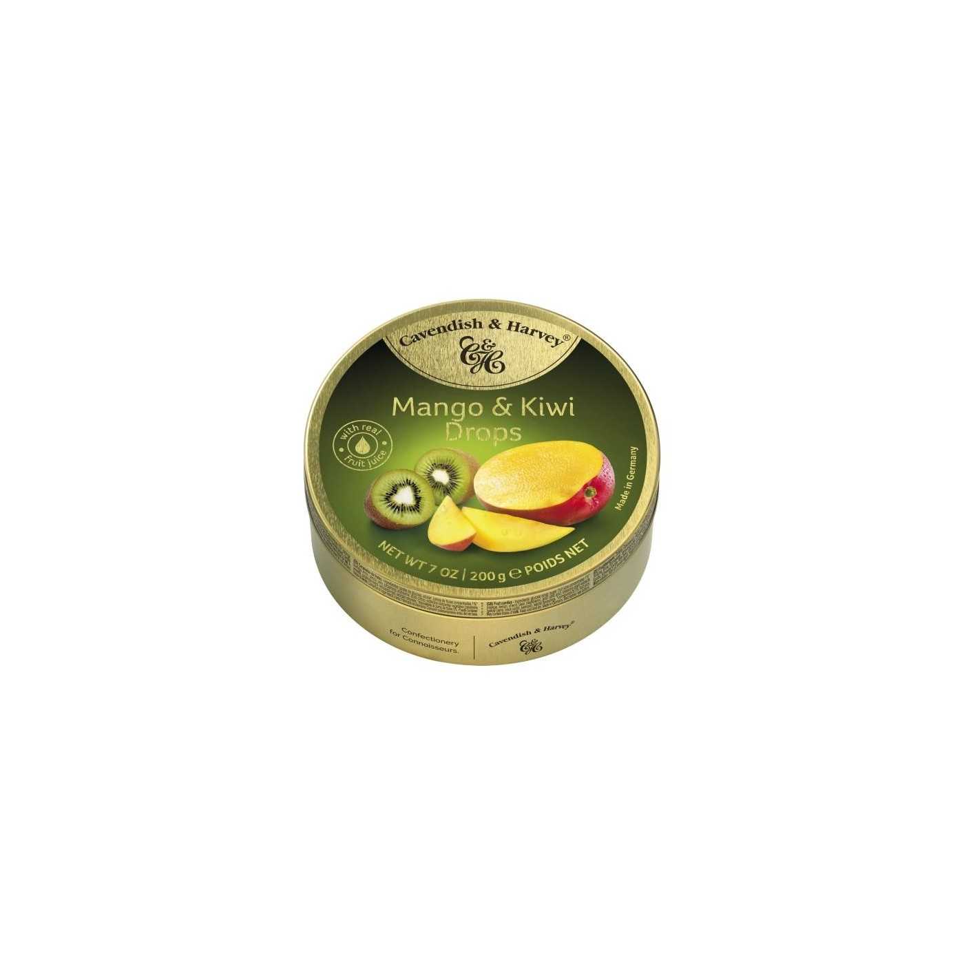 Mango Kiwi Drops 200g 9st C&H afbeelding | Lambertz & Visser 