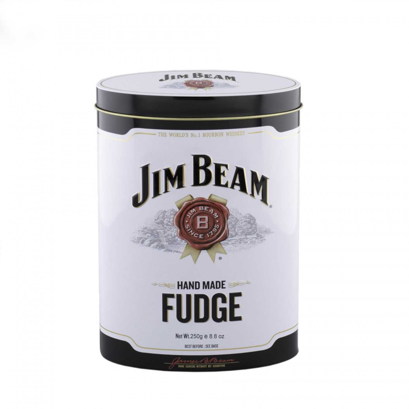 Jim Beam Bourbon Whiskey Fudge Tin 250g 12bl