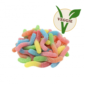 Veggie Sour Neon Worms 1kg