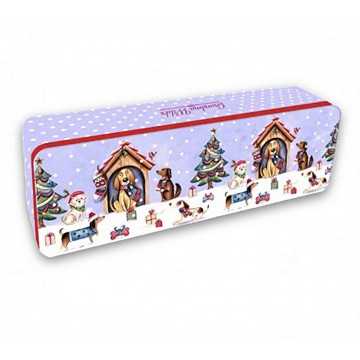 Embossed Christmas Dogs Party Tin 200g 9bl