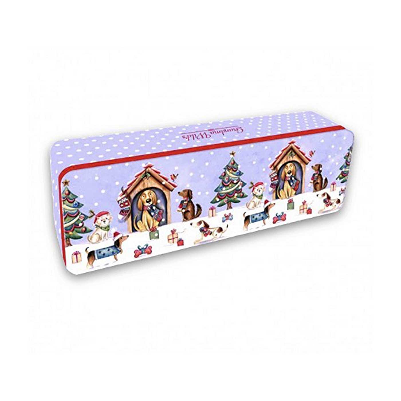 Embossed Christmas Dogs Party Tin 200g 9bl