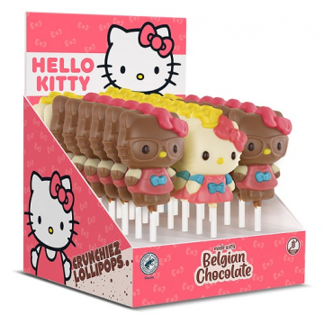 Hello Kitty Chocolade lolly melk/wit 30g 24st