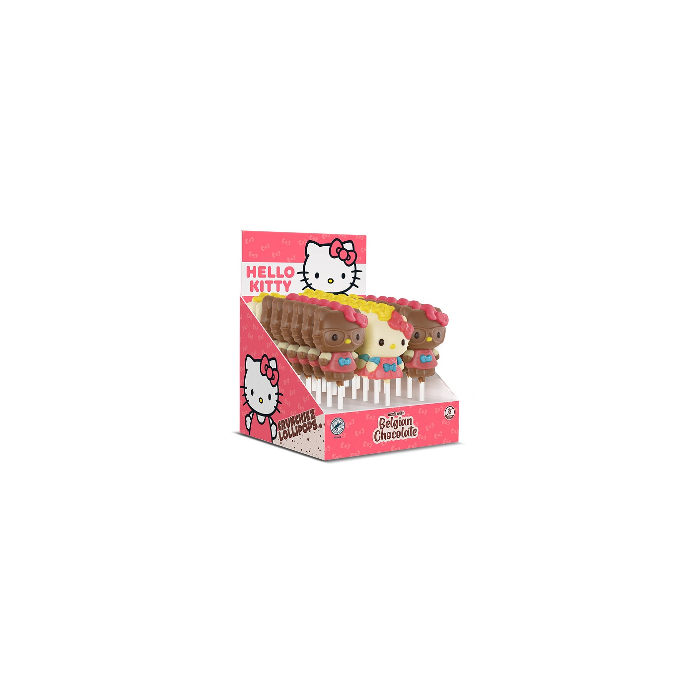 Hello Kitty Chocolade lolly melk/wit 30g 24st