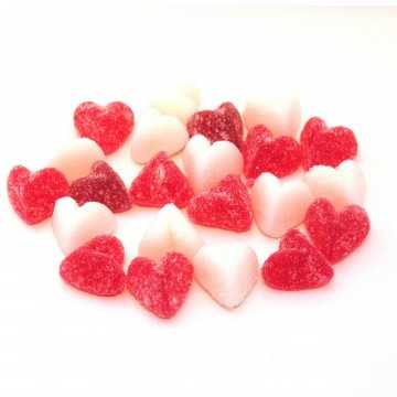Fruit mini hartjes rood/wit ass 3kg
