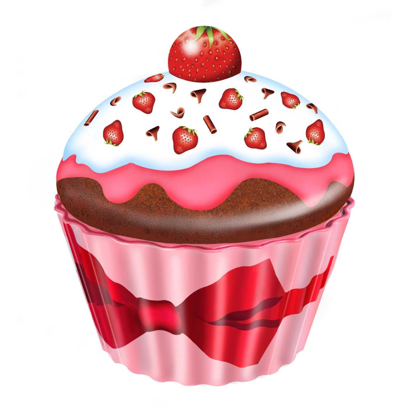 Cup Cake Strawberry Large 6st