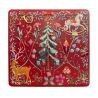 Off-Sq Tin Xmas Ornaments Red 6st NIEUW