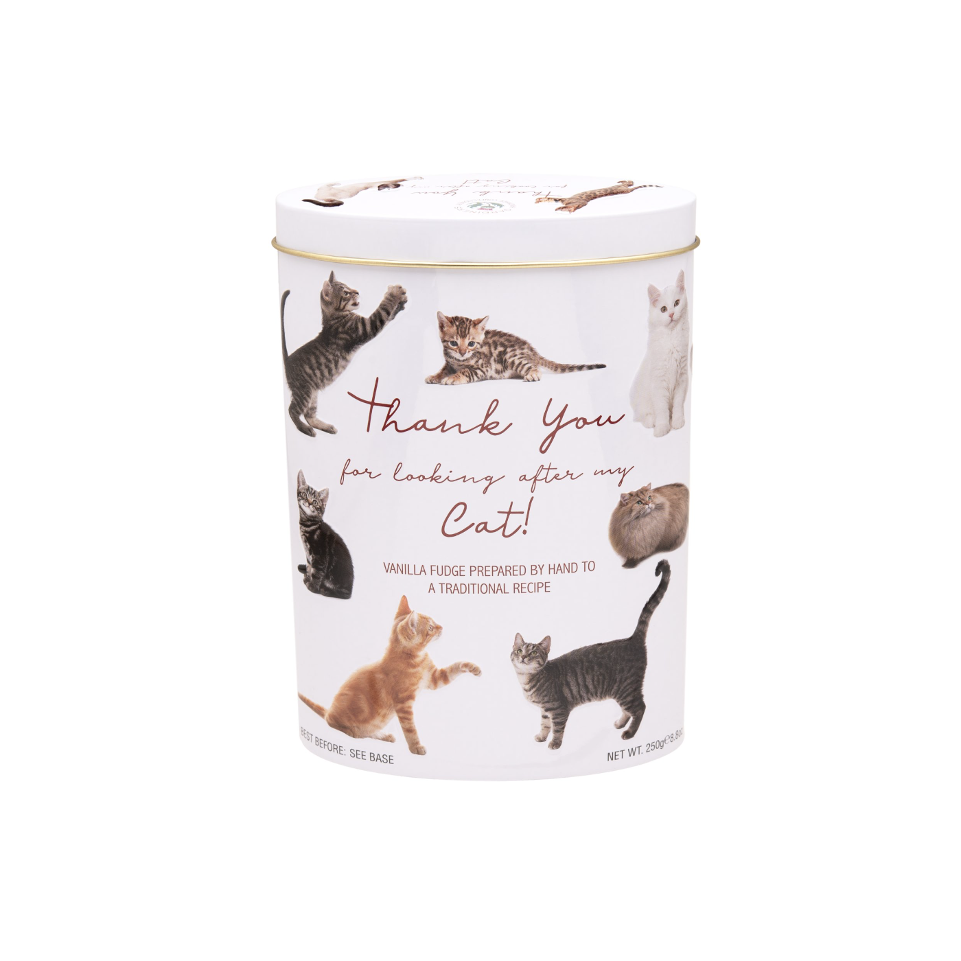 Thank you CAT Vanilla Fudge Tin 250gr 12bl afbeelding | Lambertz & Visser 