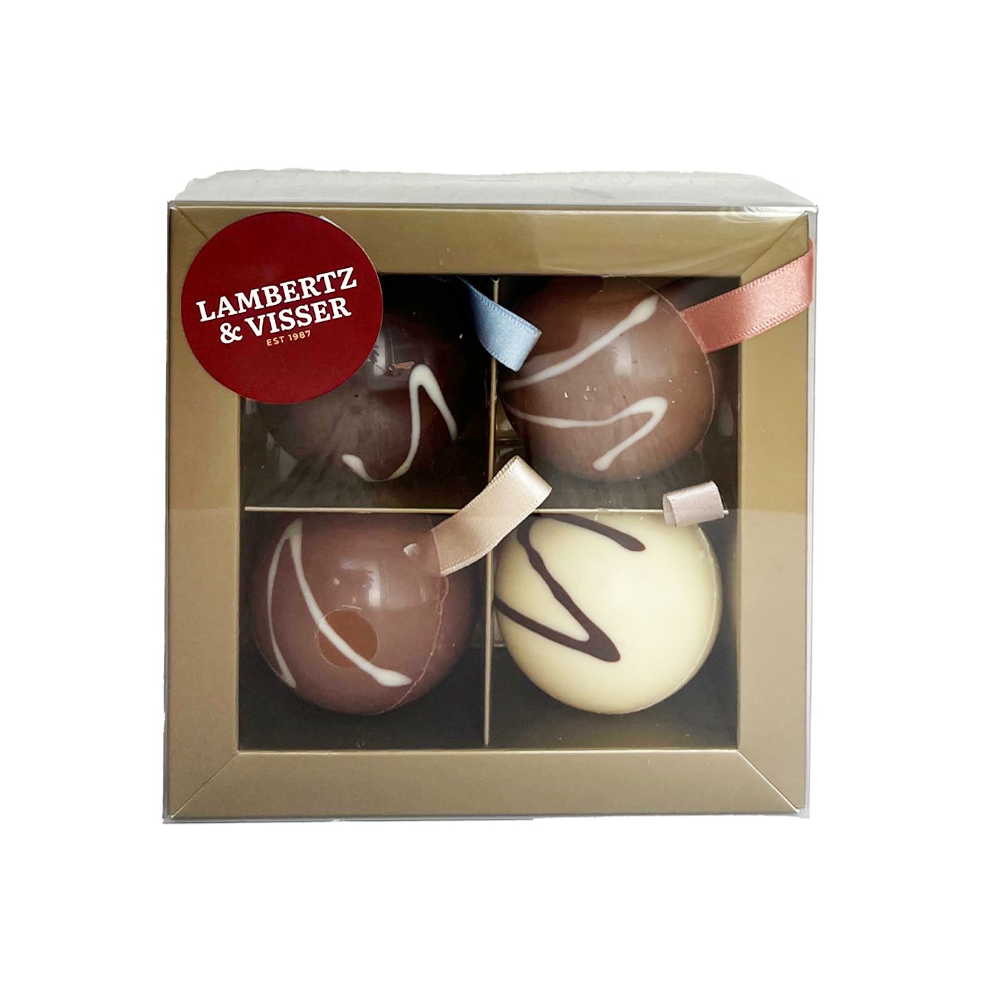 Kerstballen van chocolade