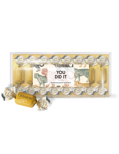 "You did it" melk hazelnoot chocolade blister (goud 10st)