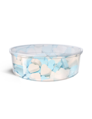 Snoeprondje Pepermunt hartjes blauw/wit 130g 12st