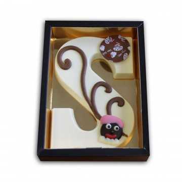 WIT ALFABET Chocolade Letter Groot Deco 235g 30st